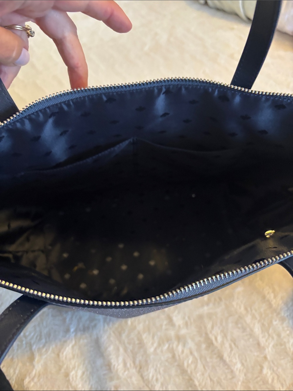kate spade Glitter Tote in Gunmetal with Black Straps - Picture 5 of 5
